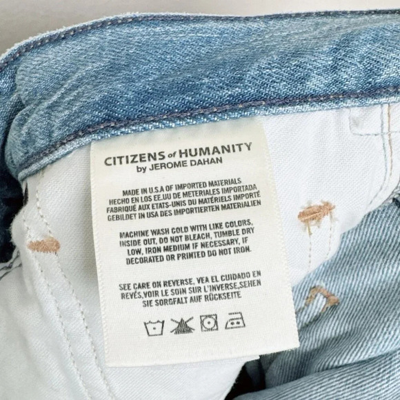 Citizens Of Humanity Womens 26 Distressed Knee Liya High Rise Crop Classic Jeans - Picture 10 of 15